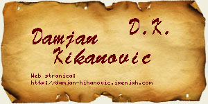 Damjan Kikanović vizit kartica